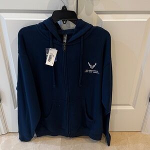 US Air Force Navy Blue Zip-Up Hoodie